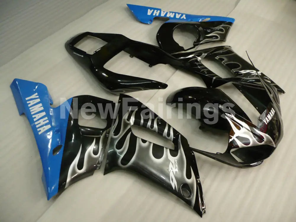 Black and Blue Grey Flame - YZF-R6 98-02 Fairing Kit Vehicles & Parts > Vehicle Parts & Accessories > Motor Vehicle