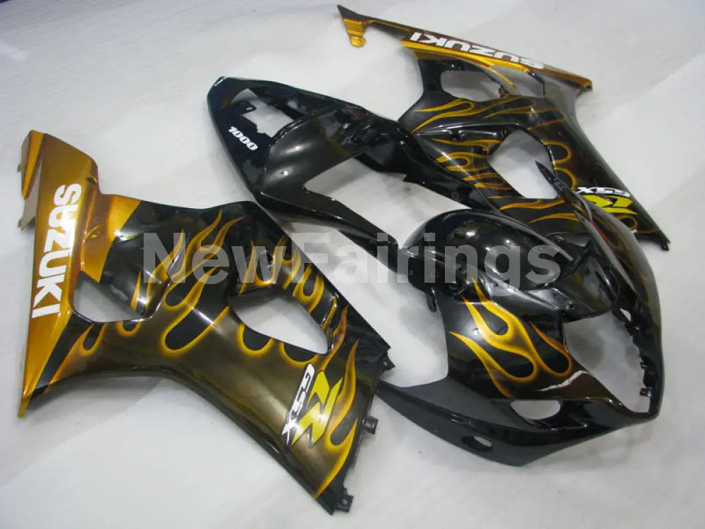 Black and Golden Flame - GSX - R1000 03 - 04 Fairing Kit