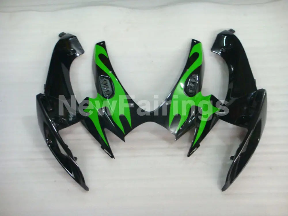 Black and Green Flame - GSX-R600 06-07 Fairing Kit -