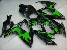 Load image into Gallery viewer, Black and Green Flame - GSX-R750 06-07 Fairing Kit Vehicles