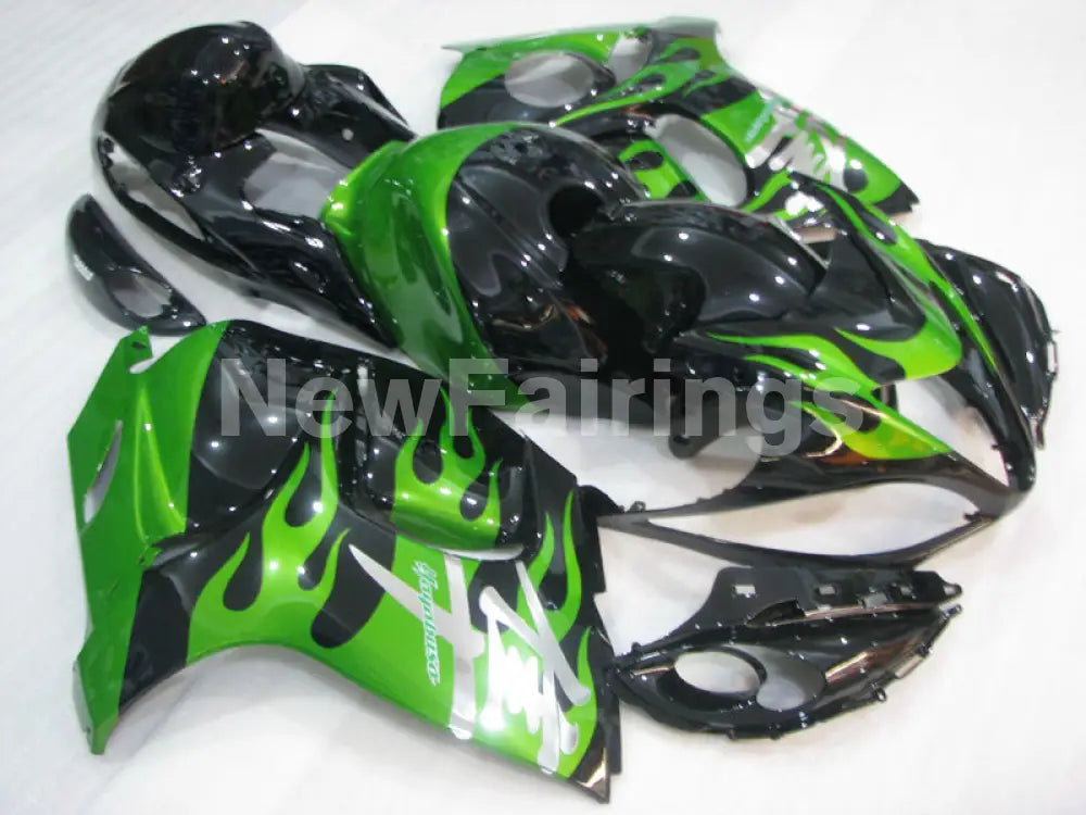 Black and Green Flame - GSX1300R Hayabusa 08-20 Fairing Kit