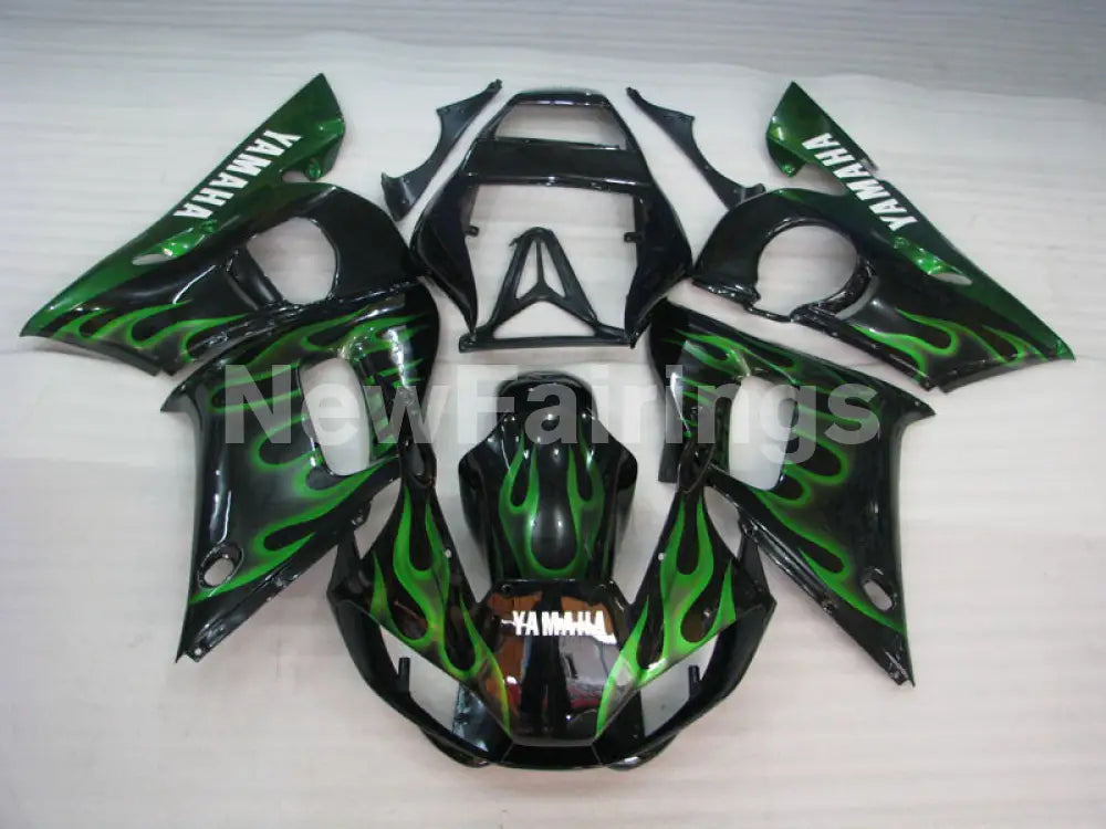 Black and Green Flame - YZF-R6 98-02 Fairing Kit Vehicles & Parts > Vehicle Parts & Accessories > Motor Vehicle Parts >