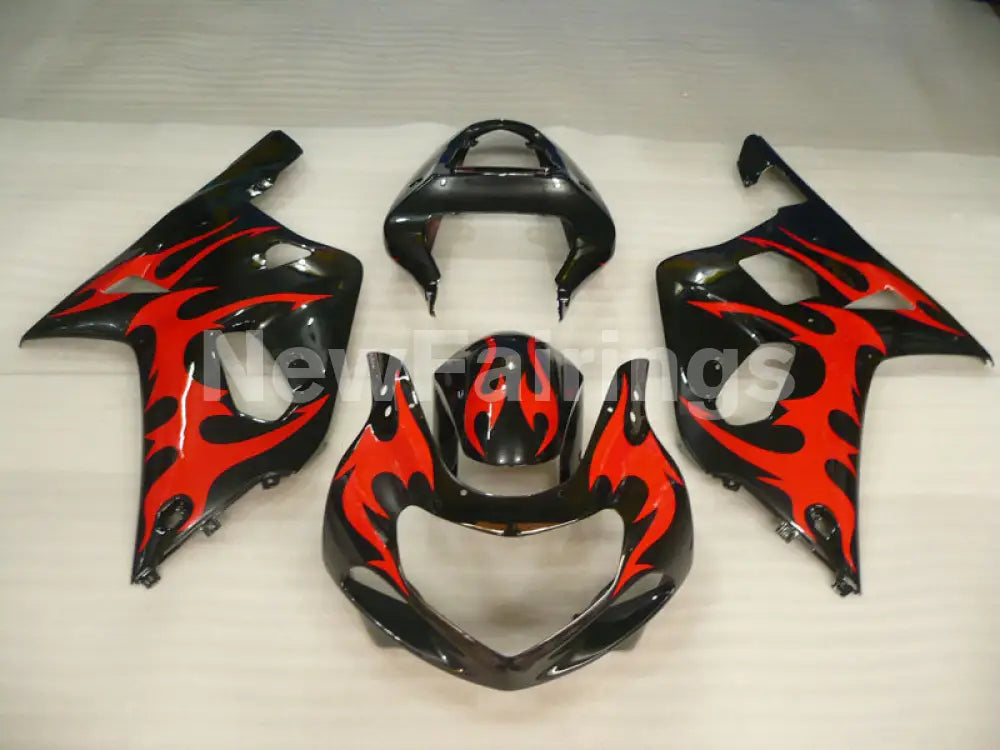 Black and Red Flame - GSX-R600 01-03 Fairing Kit - Vehicles