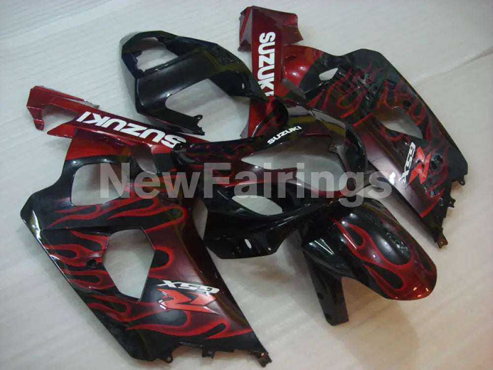 Black and Red Flame - GSX-R600 04-05 Fairing Kit - Vehicles