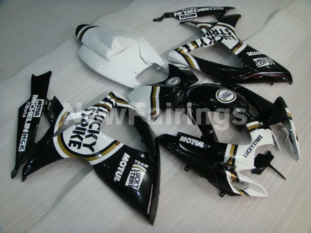 Black and White Lucky Strike - GSX-R600 06-07 Fairing Kit -