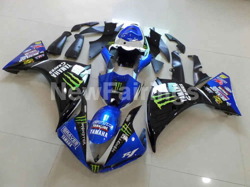 Black Blue Monster - YZF-R1 12-14 Fairing Kit - Vehicles &