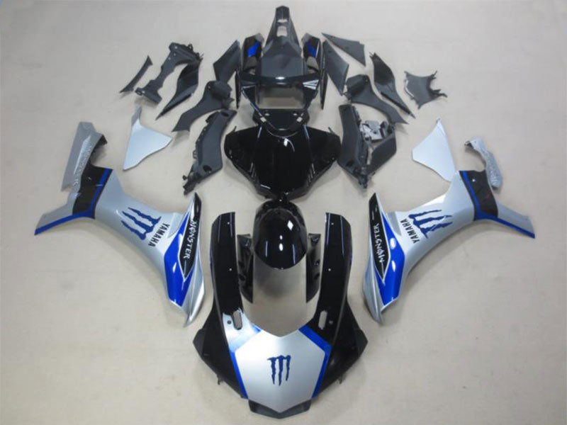 Silver and Black Blue Factory Style - YZF-R1 15-19 Fairing Kit