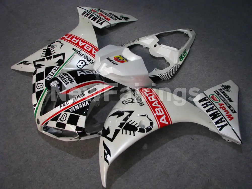 Pearl White Black Scorpion - YZF-R1 12-14 Fairing Kit