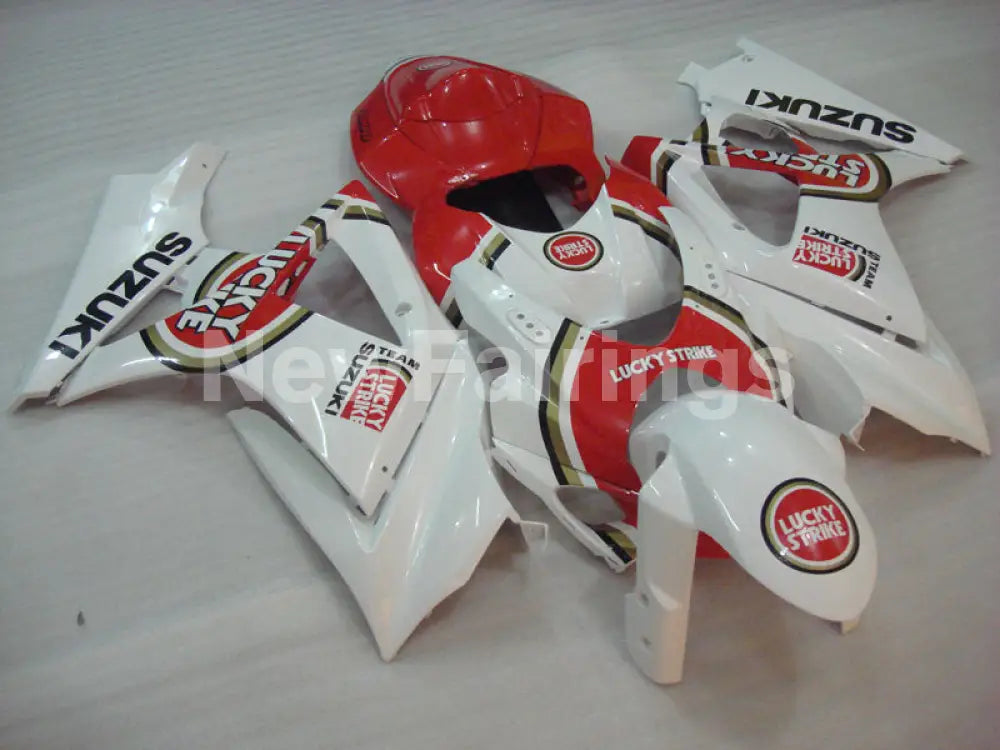 Red and White Lucky Strike - GSX - R1000 07 - 08 Fairing