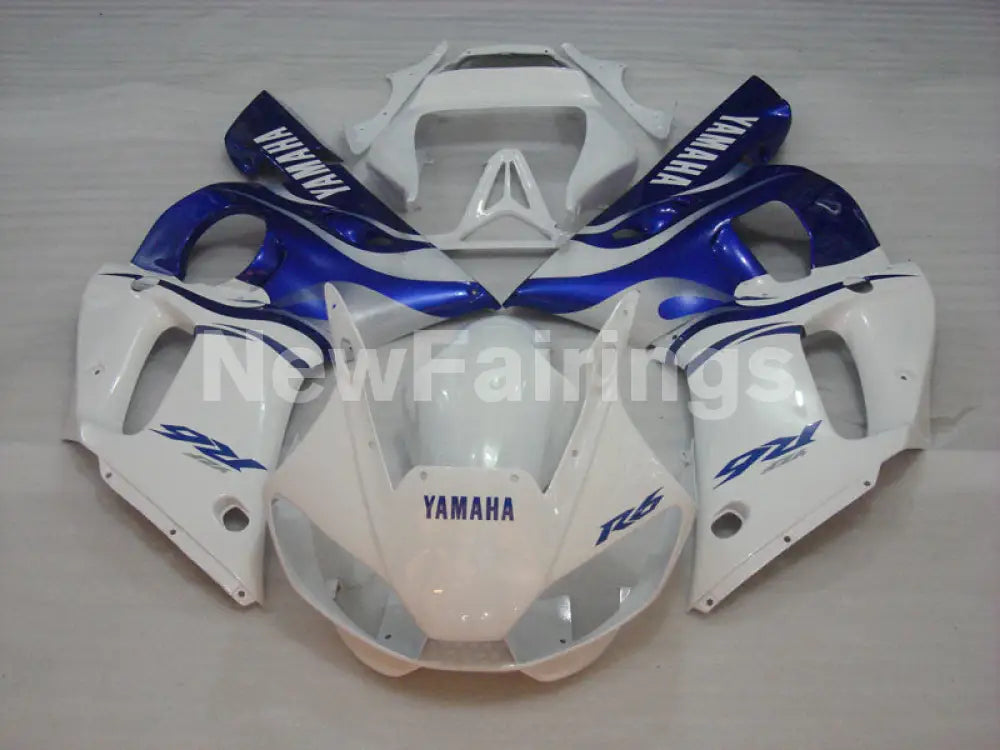 White and Blue Factory Style - YZF-R6 98-02 Fairing Kit Vehicles & Parts > Vehicle Parts & Accessories > Motor Vehicle