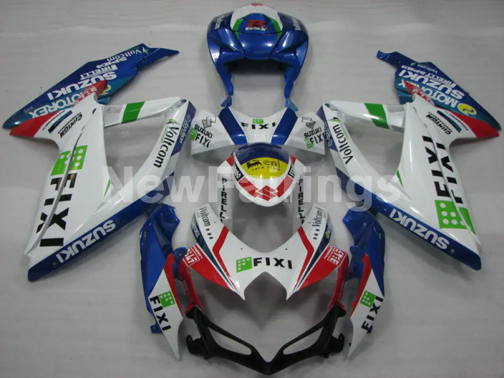 White and Blue Red MOTOREX - GSX-R750 08-10 Fairing Kit