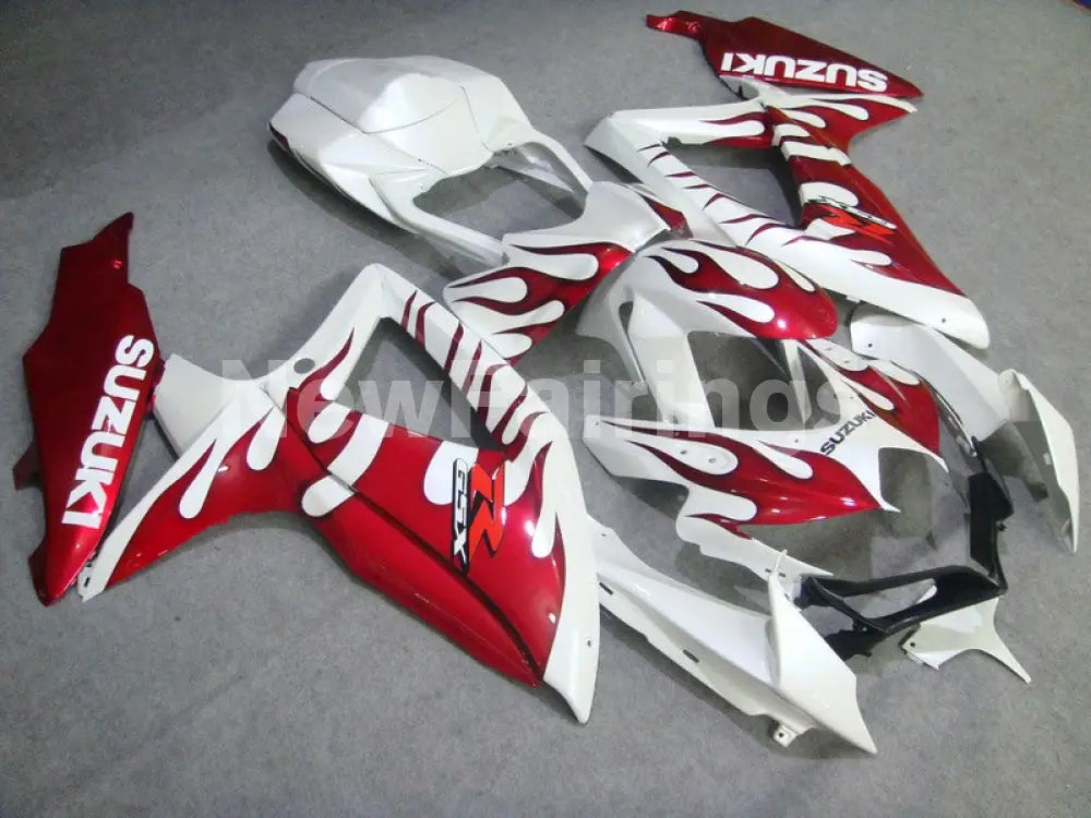 White and Red Flame - GSX-R750 08-10 Fairing Kit Vehicles &