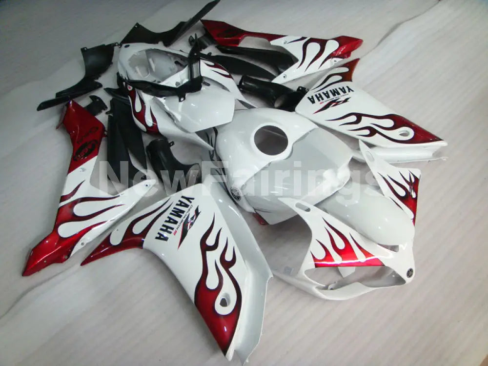 White Red Flame - YZF-R1 07-08 Fairing Kit - Vehicles &