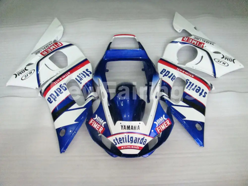 Whte and Blue Sterilgarda - YZF-R6 98-02 Fairing Kit Vehicles & Parts > Vehicle Parts & Accessories > Motor Vehicle